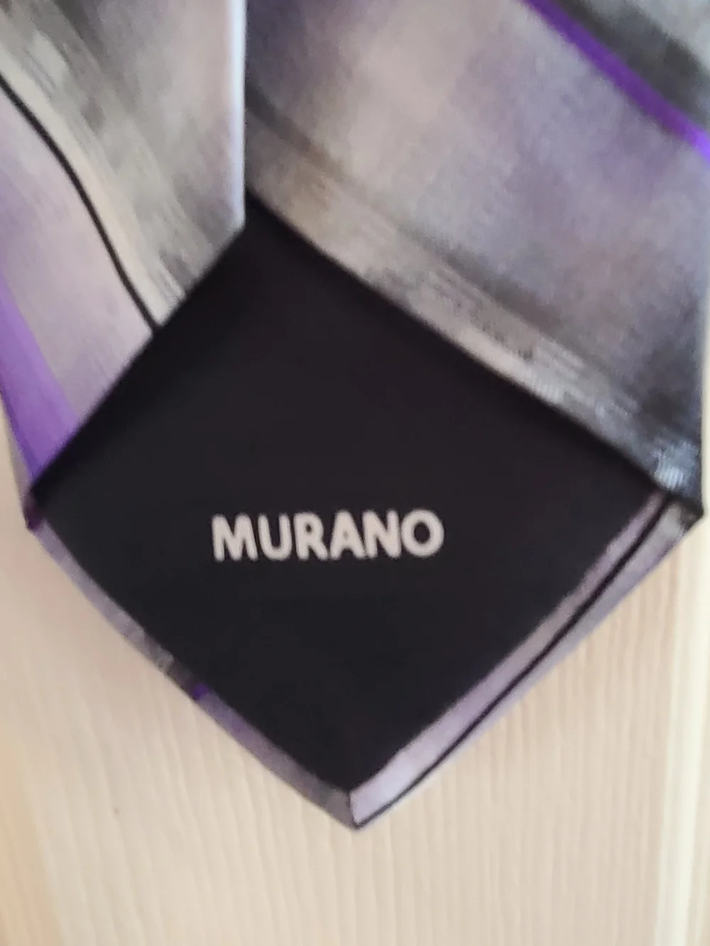 Murano Purple and Silver Striped Men's Tie 100% Silk.